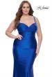 Picture of: Ruched Jersey Plus Size Dress with Lace Up Back in Royal Blue, Style: 31632, Main Picture