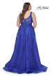 Picture of: Lace Embellished Tulle A-Line Dress with Illusion Back in Royal Blue, Style: 31383, Detail Picture 13