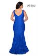 Picture of: Stretch Lace Plus Size Prom Gown with Beading in Royal Blue, Style: 28948, Back Picture