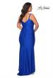 Picture of: Long Ruched Plus Size Jersey Prom Dress in Royal Blue, Style: 29005, Back Picture