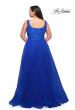 Picture of: A-line Tulle and Lace Plus Size Gown with Slit in Royal Blue, Style: 29070, Back Picture