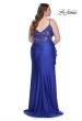 Picture of: Rhinestone Embellished Jersey Dress with Lace Illusion Back in Royal Blue, Style: 31309, Back Picture