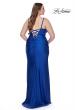 Picture of: Ruched Jersey Plus Size Dress with Lace Up Back in Royal Blue, Style: 31632, Back Picture