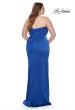 Picture of: Strapless Ruched Stretch Satin Plus Size Dress in Royal Blue, Style: 32157, Back Picture