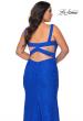 Picture of: Fitted Stretch Lace Plus Size Dress with Rhinestones in Royal Blue, Style: 29035, Detail Picture 1