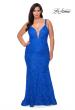 Picture of: Neon Plus SIze Prom Dress with Lace Up Back in Royal Blue, Style: 29052, Detail Picture 1