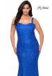 Picture of: Stretch Lace Curve Prom Dress with Rhinestones in Royal Blue, Style: 28798, Detail Picture 2