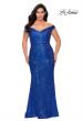 Picture of: Sequin Off The Shoulder Plus Size Prom Dress in Royal Blue, Style: 28949, Detail Picture 2