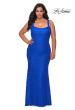Picture of: Fitted Stretch Lace Plus Size Dress with Rhinestones in Royal Blue, Style: 29035, Detail Picture 2