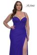 Picture of: Plus Size Prom Dress with Lace Corset Top and Jersey Skirt in Royal Blue, Style: 32449, Detail Picture 2