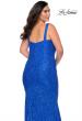 Picture of: Stretch Lace Curve Prom Dress with Rhinestones in Royal Blue, Style: 28798, Detail Picture 3