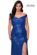 Picture of: Sequin Plus Size Dress with Off the Shoulder Detail in Royal Blue, Style: 29023, Detail Picture 3