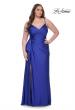 Picture of: Rhinestone Embellished Jersey Dress with Lace Illusion Back in Royal Blue, Style: 31309, Detail Picture 3