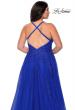 Picture of: Plus Size A-line Tulle Prom Dress with Floral Detailing in Royal Blue, Style: 29021, Detail Picture 4