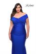 Picture of: Off the Shoulder Ruched Plus Size Gown with Train in Royal Blue, Style: 29132, Detail Picture 4