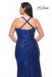 Picture of: Sequin Long Plus Gown with V Neck and Slit in Royal Blue, Style: 29579, Detail Picture 4