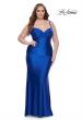 Picture of: Ruched Jersey Plus Size Dress with Lace Up Back in Royal Blue, Style: 31632, Detail Picture 4