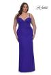 Picture of: Plus Size Prom Dress with Lace Corset Top and Jersey Skirt in Royal Blue, Style: 32449, Detail Picture 4