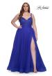 Picture of: A-Line Plus Size Prom Dress with Rhinestone Bodice in Royal Blue, Style: 31251, Detail Picture 5