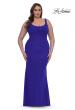 Picture of: Modified Square Neckline Plus Size Dress with Ruching in Royal Blue, Style: 33005, Detail Picture 5