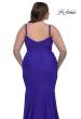 Picture of: Chic Plus Size Dress with Ruching and Rhinestone Neckline Detail in Royal Blue, Style: 33057, Detail Picture 5