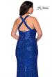 Picture of: Stretch Lace Plus Size Prom Dress with Criss Cross Back in Royal Blue, Style: 28842, Detail Picture 6