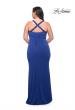 Picture of: Ruched Long Jersey Plus Dress with Square Neckline in Royal Blue, Style: 29590, Detail Picture 6