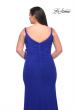 Picture of: Net Jersey Long Plus Dress with Tie Side in Royal Blue, Style: 29900, Detail Picture 6