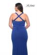 Picture of: Ruched Long Jersey Plus Dress with Square Neckline in Royal Blue, Style: 29590, Detail Picture 7
