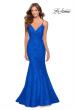Picture of: Mermaid Lace Prom Dress with Faux Wrap Top in Royal Blue, Style: 28564, Main Picture