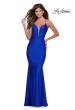 Picture of: Long Prom Dress with Knotted Detail and Lace Up Back in Royal Blue, Style: 28574, Main Picture