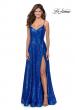 Picture of: Floor Length Sequin Dress with Faux Wrap Skirt in Royal Blue, Style: 28909, Main Picture