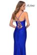 Picture of: Long Jersey Dress with Draped V-Neckline and Ruching in Royal Blue, Style: 28984, Main Picture