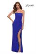 Picture of: Strapless Jersey Dress with Ruching and Skirt Slit in Royal Blue, Style 29489, Main Picture