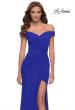 Picture of: Off the Shoulder Net Jersey Dress with Ruching in Royal Blue, Style 29756, Main Picture