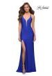 Picture of: Jersey Gown with Rhinestones and Deep V Neckline in Royal Blue, Style 29958, Main Picture