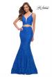 Picture of: Mermaid Two Piece Gown with Deep V and Rhinestones in Royal Blue, Style 29970, Main Picture