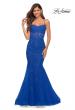 Picture of: Stunning Mermaid Tulle and Jeweled Lace Dress in Royal Blue, Main Picture