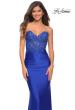 Picture of: Stunning Strapless Jeweled Lace and Jersey Dress in Royal Blue, Main Picture
