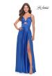 Picture of: Satin A-Line Gown with Cut Out and Twist Bodice in Royal Blue, Style: 31193, Main Picture