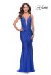 Picture of: Bedazzled Rhinestone Jersey Gown with Deep V Neckline in Royal Blue, Style: 31215, Main Picture