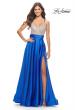 Picture of: Satin Gown with Sheer Rhinestone Bodice in Royal Blue, Style: 31592, Main Picture