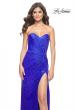 Picture of: Strapless Fitted Rhinestone Embellished Gown with Knot Detail in Royal Blue, Style: 32175, Main Picture