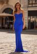 Picture of: Strapless Rhinestone Fitted Gown with Sweetheart Neckline in Royal Blue, Style: 33379, Main Picture