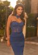 Picture of: Beaded High Neck Lace-Up Jersey Gown in Royal Blue, Style: 33696, Main Picture
