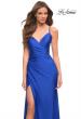 Picture of: Jersey Gown with Wrap Style Front and Rhinestones in Blue, Style: 30465, Detail Picture 8