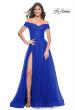 Picture of: A-Line Tulle Prom Dress with Off the Shoulder Top in Royal Blue, Style: 30498, Detail Picture 8