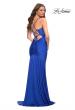 Picture of: Fitted Jersey Gown with Rhinestone Top in Royal Blue, Detail Picture 8