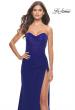 Picture of: Stunning Long Gown with Sheer Waist and High Slit in Royal Blue, Style: 31058, Detail Picture 8