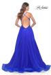 Picture of: Tulle A-Line Gown with Sheer and Beaded Lace Detail in Royal Blue, Style: 31471, Detail Picture 8